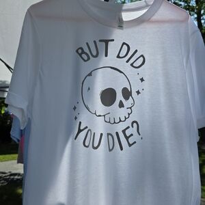 Bella Canvas White Skull Graphic Tee